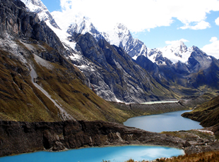 Three lakes in the Cordillera Huayhuash